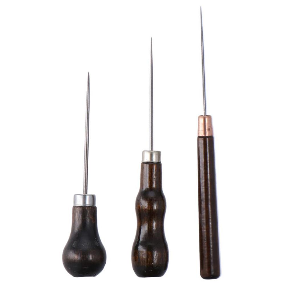 3Pcs Wooden Handle Scratch Awl - Leatherwork Punch 评论和价格