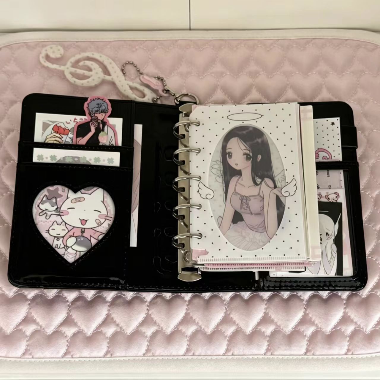 Korean Style Polka Dot Heart M - Leather Work Notepad 评论和价格