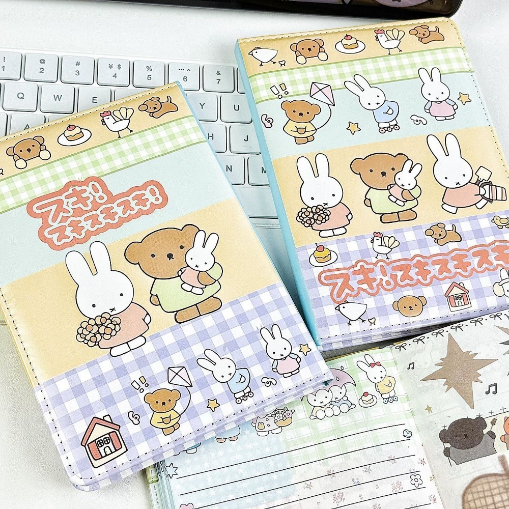 Miffy Rabbit Collage Notebook  - Leather Work Notepad 评论和价格