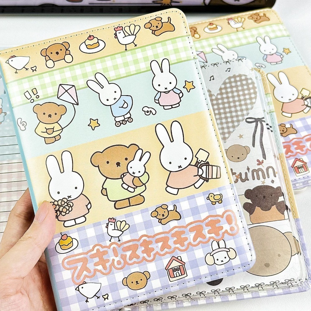 Miffy Rabbit Collage Notebook  - Leather Work Notepad 评论和价格