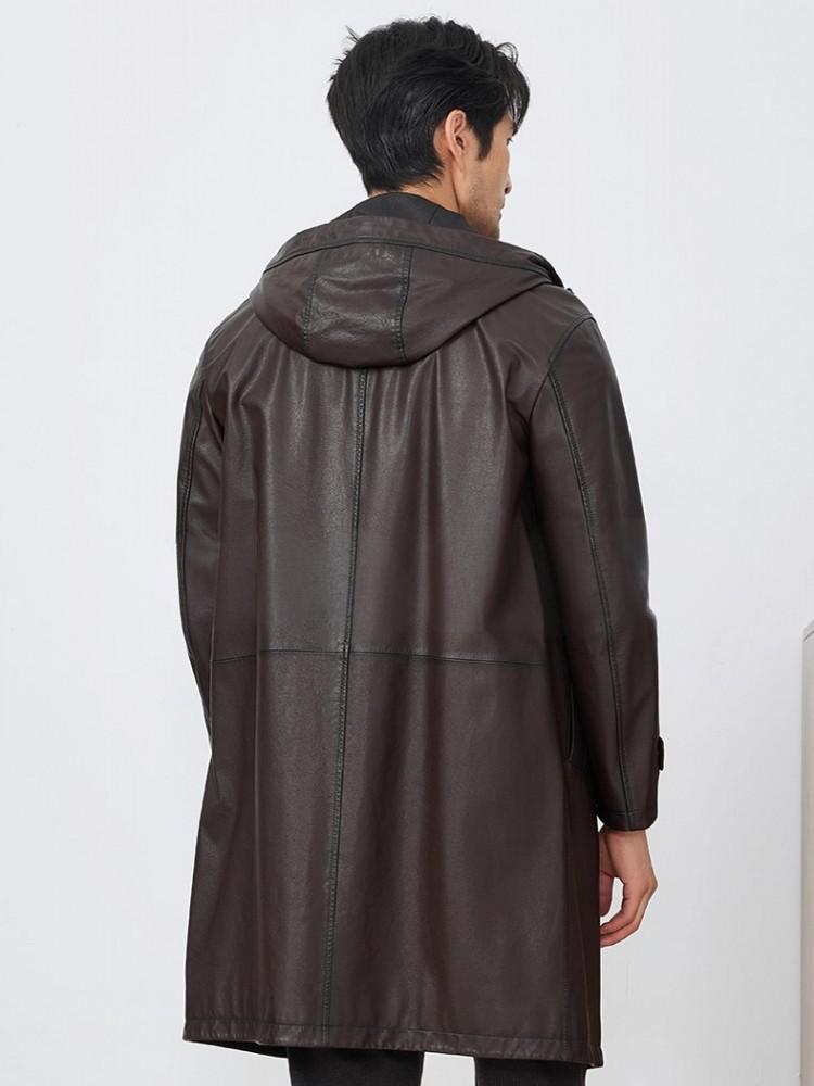 Fashion Mens Autum New Hooded  - Leather Work Jacket With Hood 评论和价格