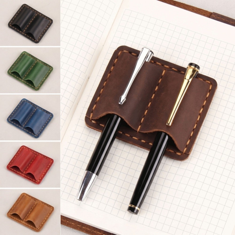 Double Vintage Leather Pen Loo - Leather Work Notepad 评论和价格
