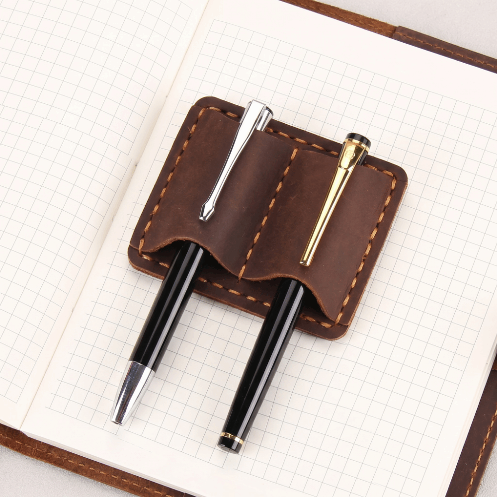 Double Vintage Leather Pen Loo - Leather Work Notepad 评论和价格