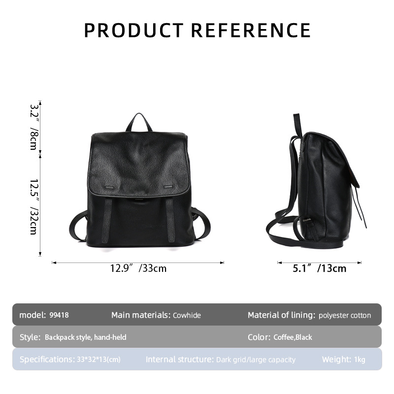 Women Top Grain Cowhide Flap B - Leather Work Womens Backpack 评论和价格