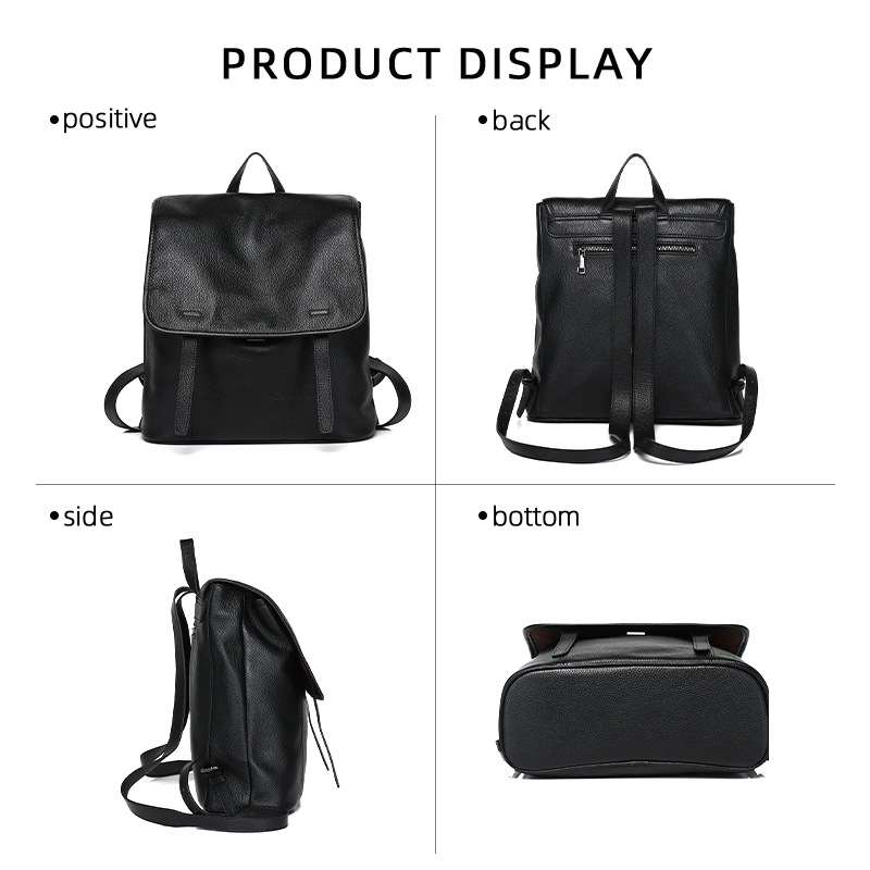 Women Top Grain Cowhide Flap B - Leather Work Womens Backpack 评论和价格