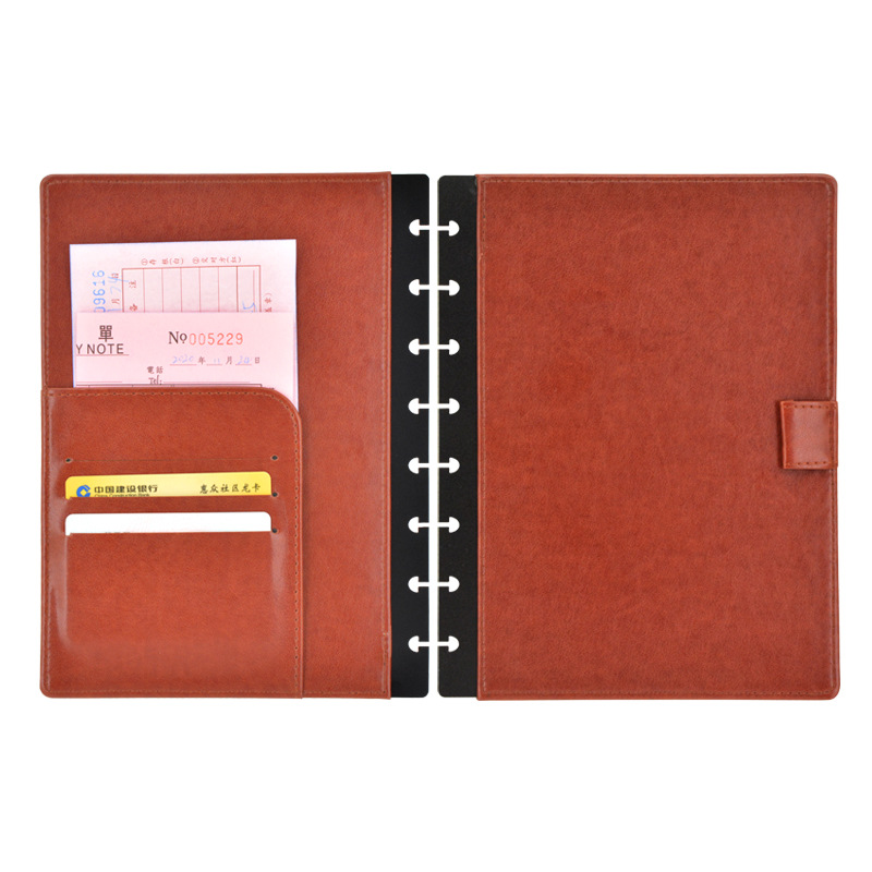 Loose-leaf Leather Cover Mushr - Leather Work Notepad 评论和价格