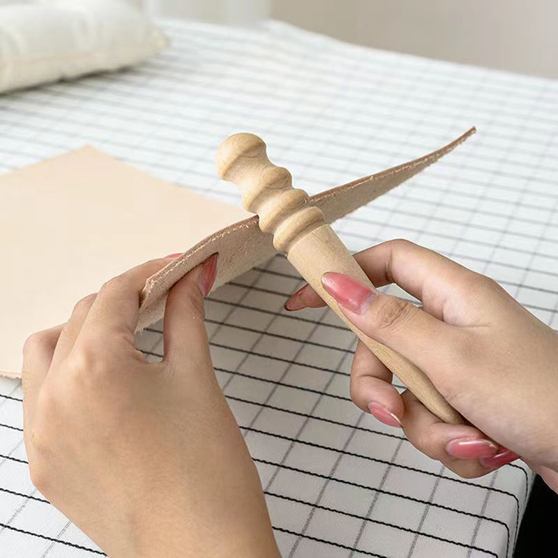 1PC Wood Leather Solid Wood Ro - Leather Work Organiser 评论和价格