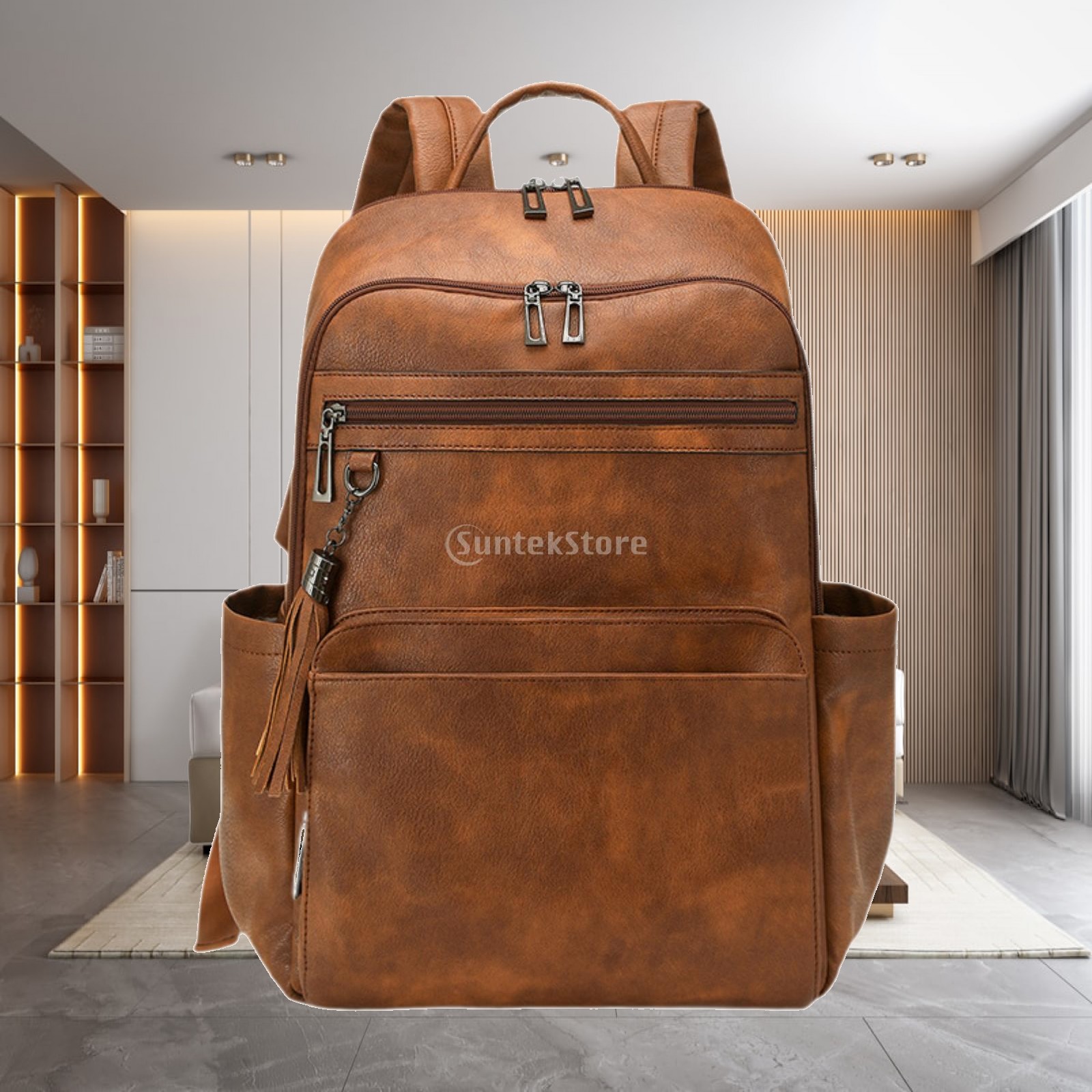 Premium PU Leather Womens Trav - Leather Work Womens Backpack 评论和价格