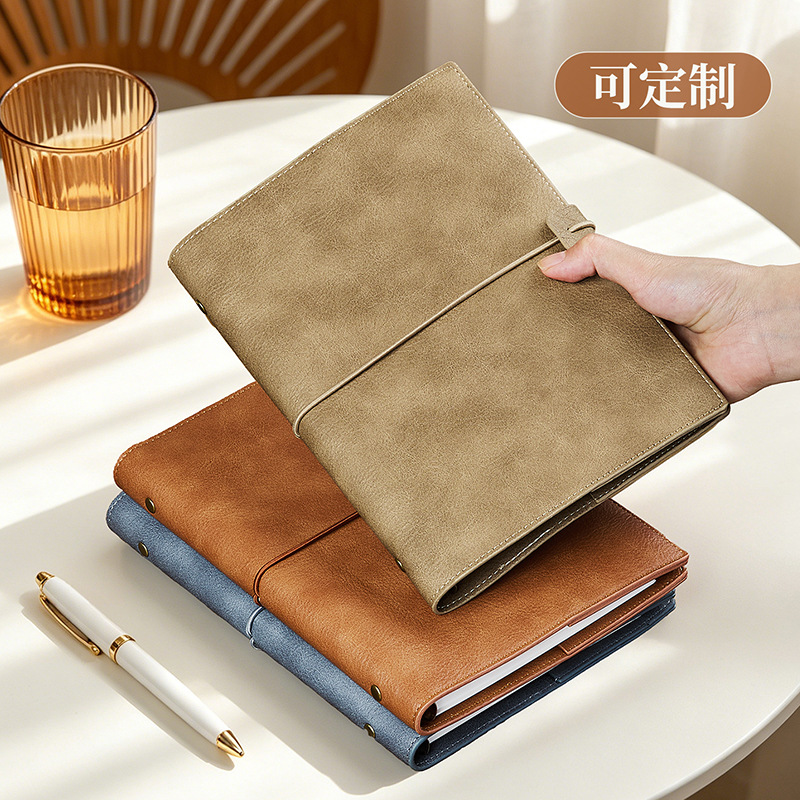 A5 Vintage Faux Leather Refill - Leather Work Notepad 评论和价格